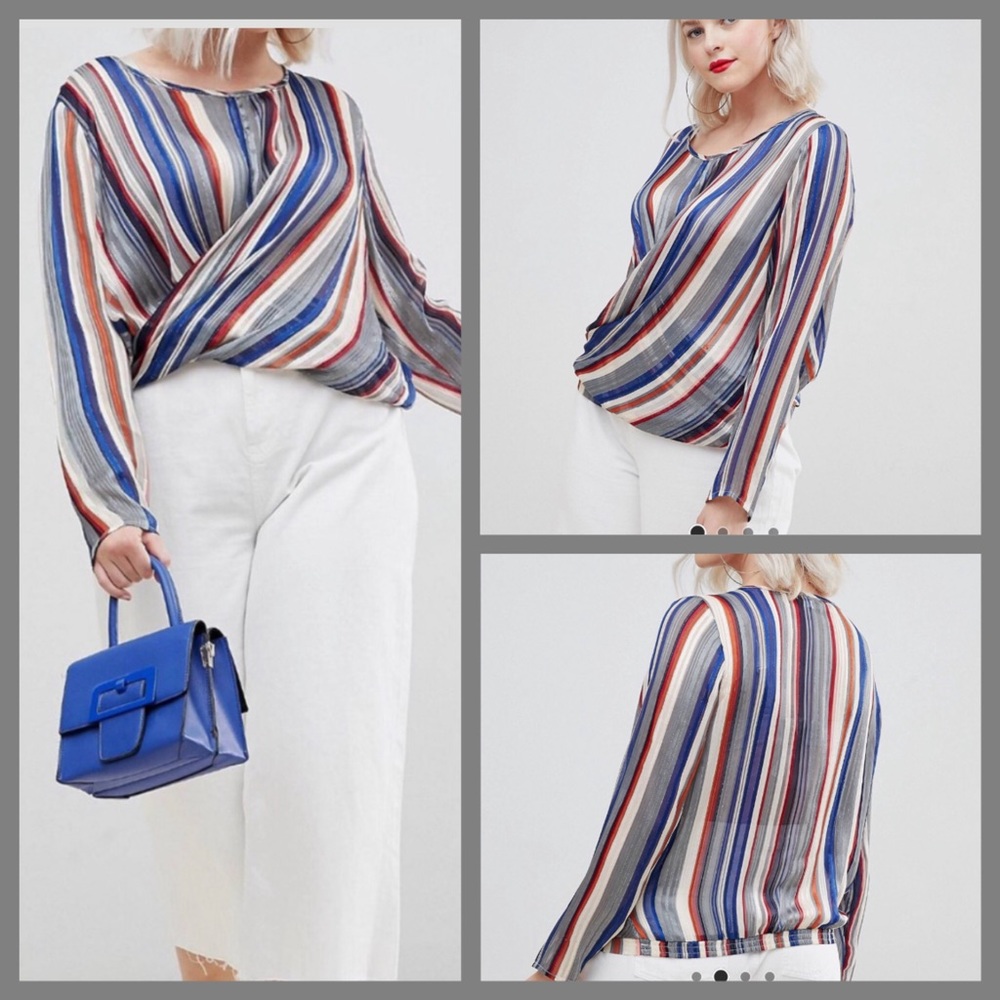 NWT Unique21 Hero Faux Wrap Blouse sz 18